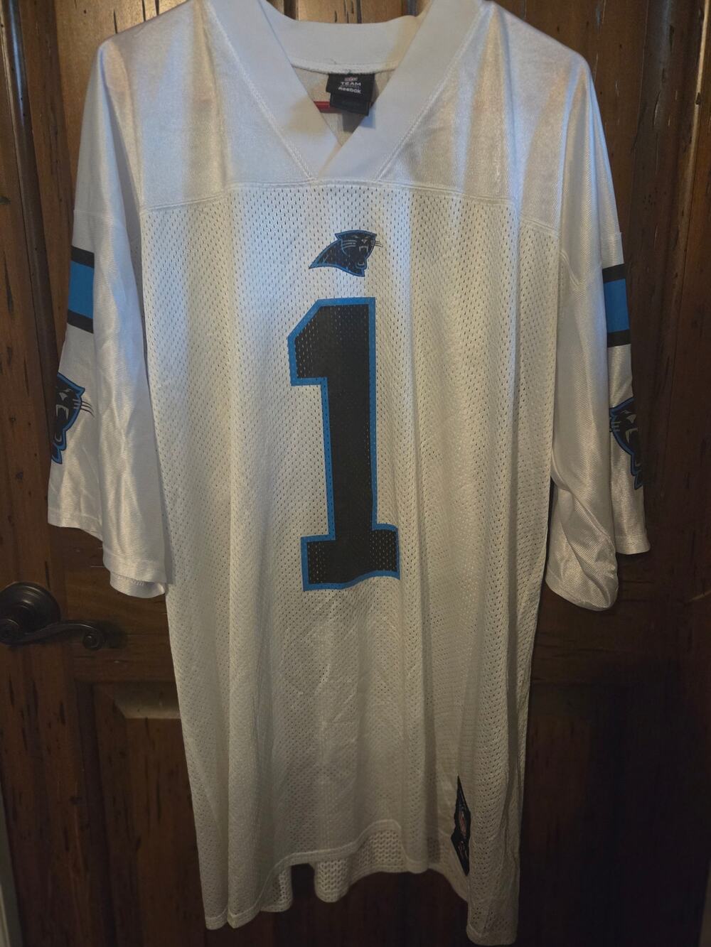Vintage Reebok NFL Cam Newton #1 Carolina Panthers Jersey White - Men's XL